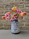 W6 vaas blauwe bloemenprint