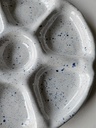 W10 snackschaal bloemvorm blauwe spikkel