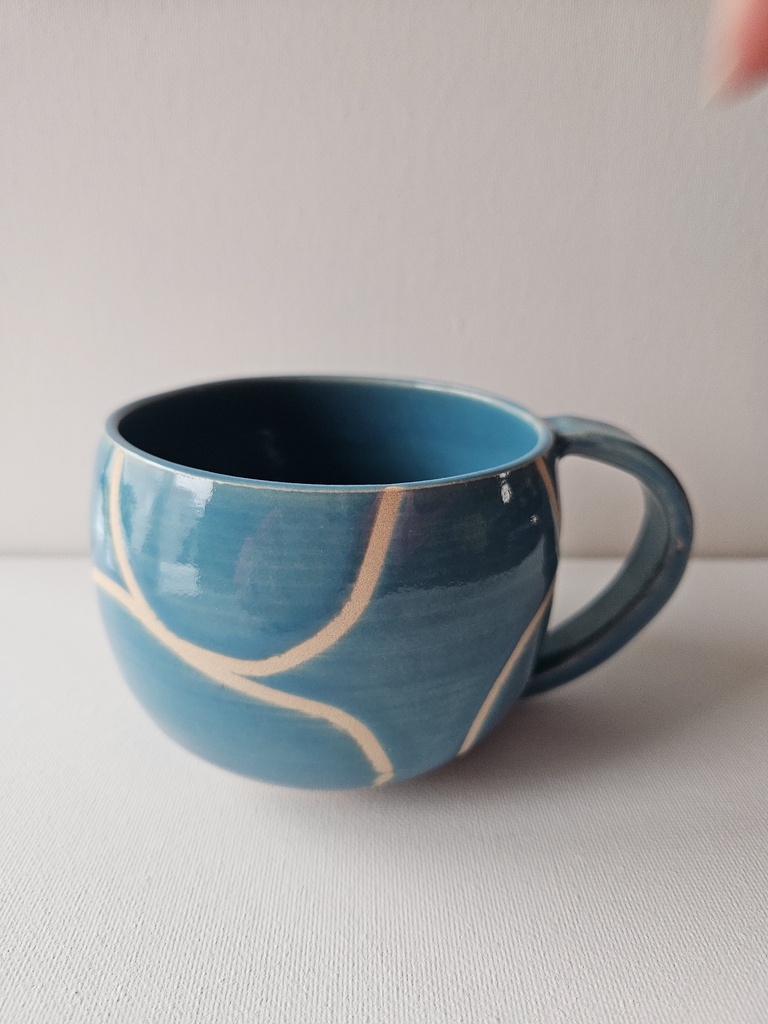 W32 lineair blauwe mok
