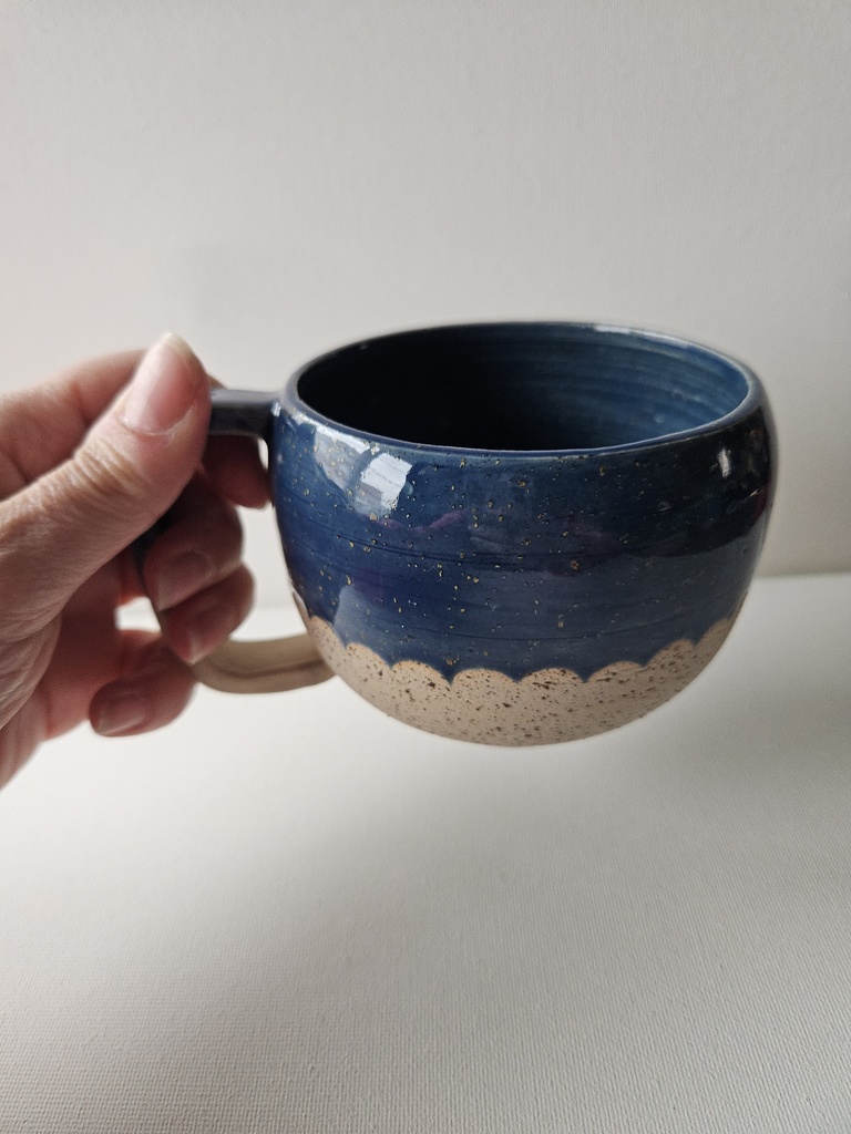 Donkerblauwe spikkelmok