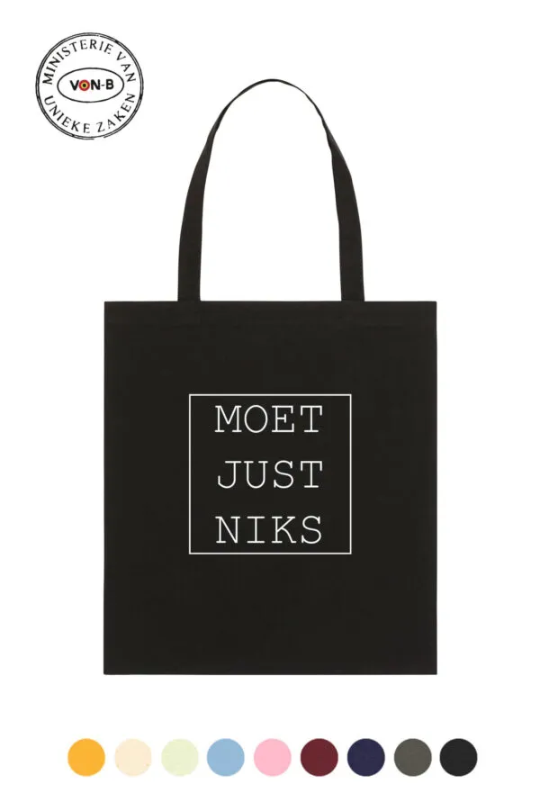 Tote bag - Zwart - Moet Just Niks