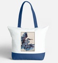 Totebag met rits (vliegende reiger)