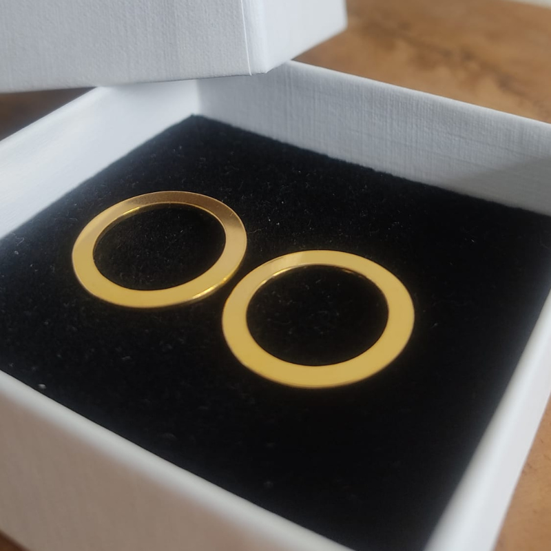 Oorstekers Big Circle | geelgoud verguld - basis zilver