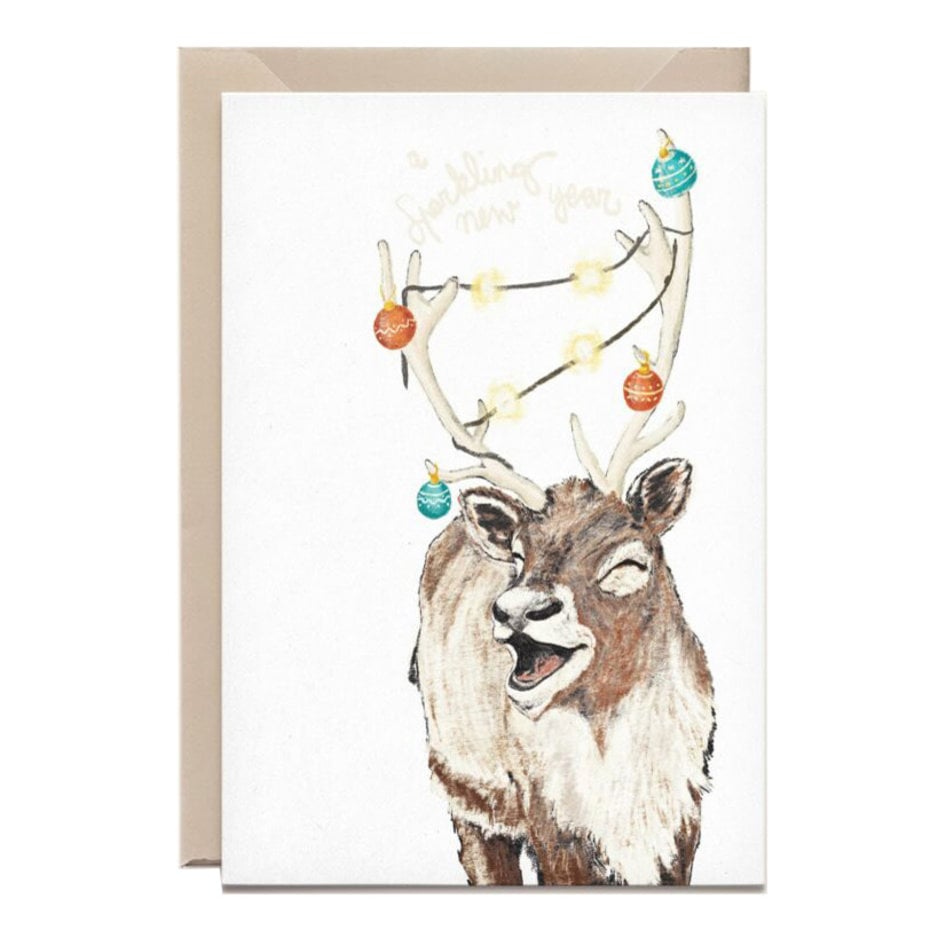 Wenskaart Kerst - Rendier