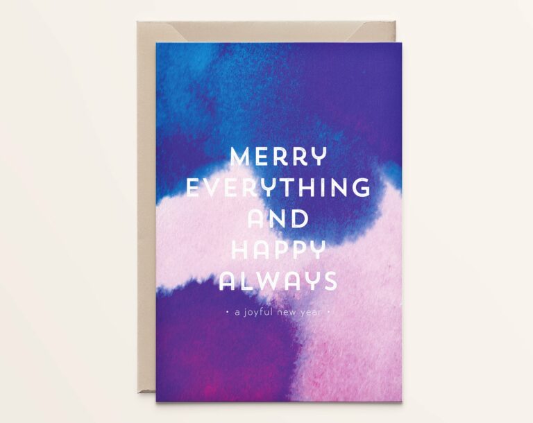 Wenskaart Kerst- Merry everything and happy always