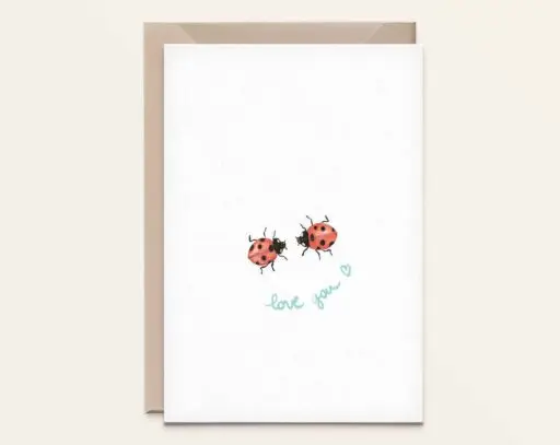 Wenskaart Lieveheersbeestjes - Liefde 
