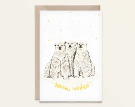 Wenskaart Kerst - Ijsberen