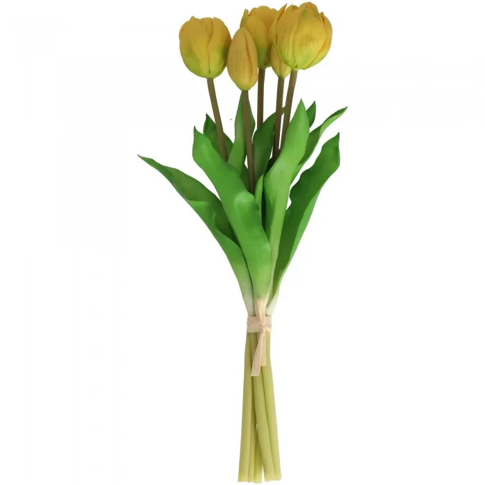 Boeket tulpen (kunststof) - geel - per 10 - 30cm
