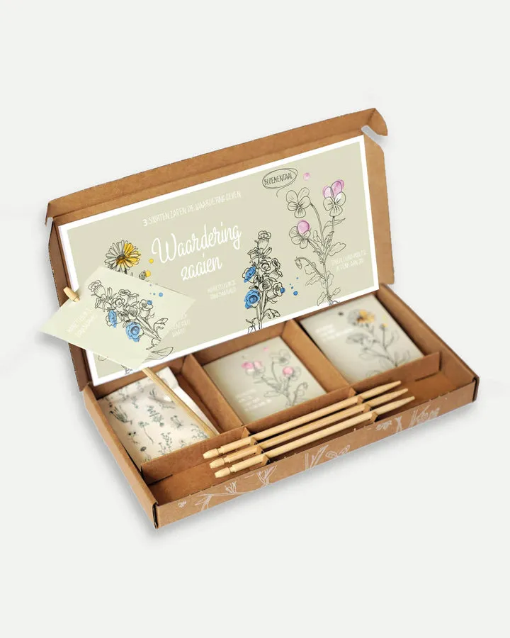 Cadeaudoosje Waardering zaaien