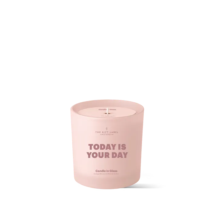 Frosted Candle -  Today Is Your Day