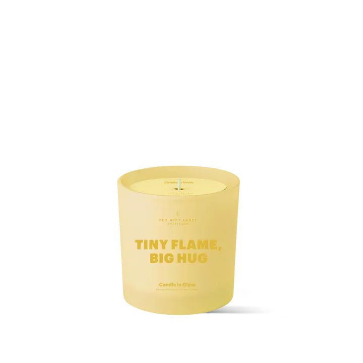 Frosted Candle- Tiny Flame, Big Hug