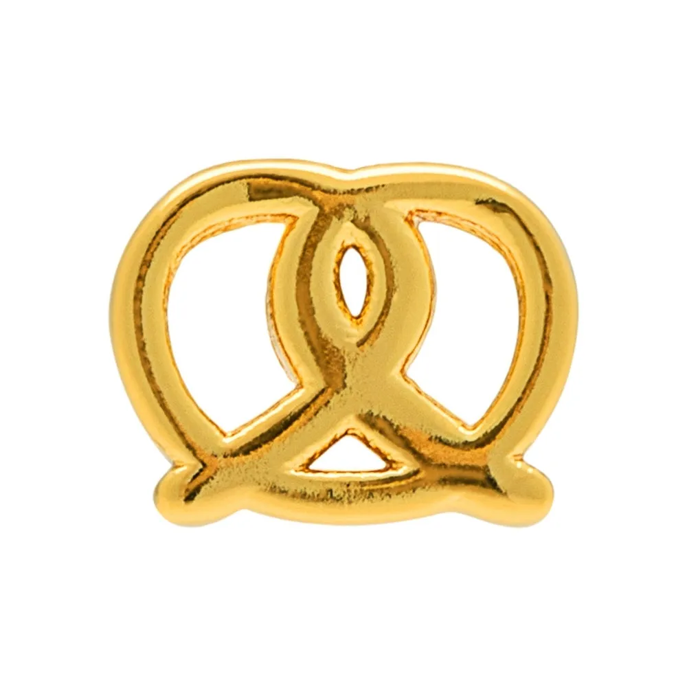 Pretzel Earring 1 Pcs / Gold Plated