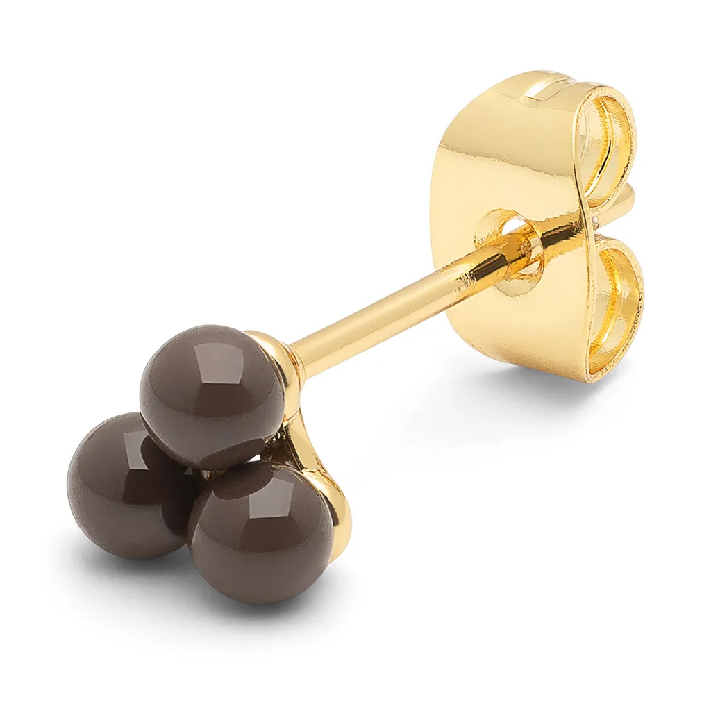 Trio earring 1 pcs - enamel / Cocoa Powder