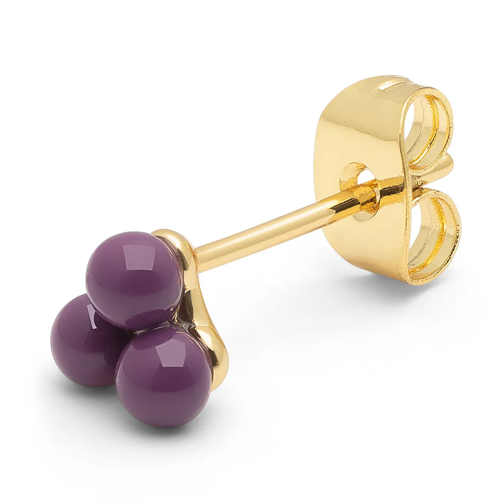 Trio earring 1 pcs - enamel / Purple Harvest