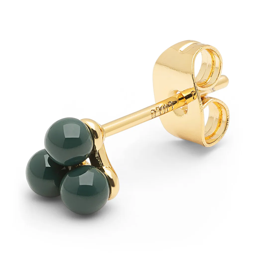 Trio earring 1 pcs - enamel / North Sea Green