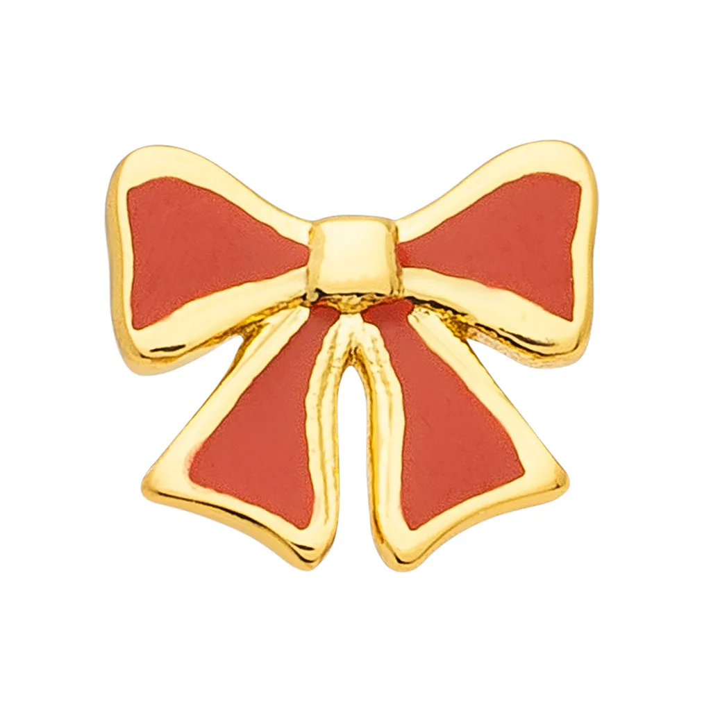 Bow earring 1 pcs / Gold Plated