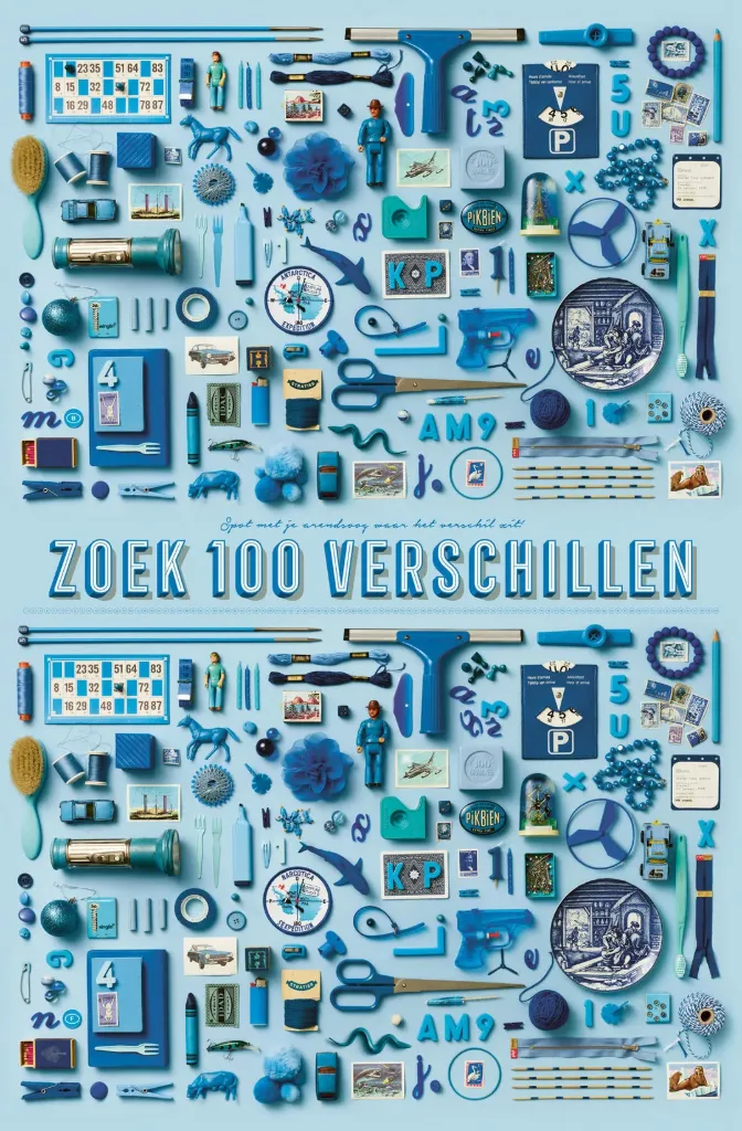 100 Verschillen Blauw XL Spelposter