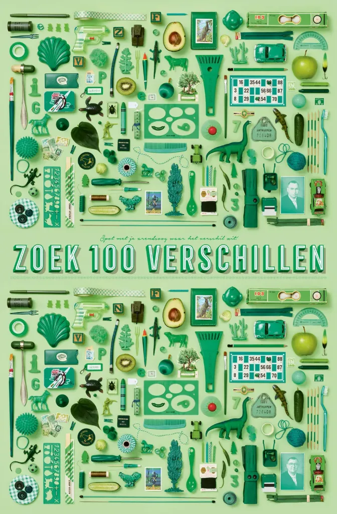 100 Verschillen Groen XL Spelposter