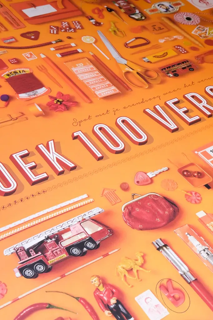 100 Verschillen Oranje XL Spelposter