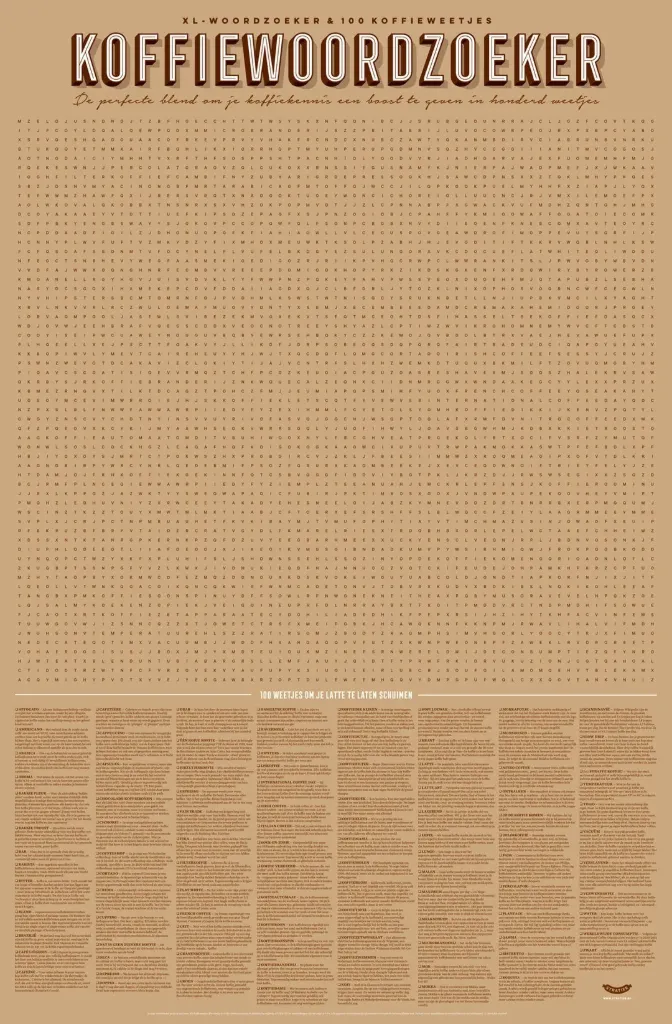 Koffiewoordzoeker XL Spelposter