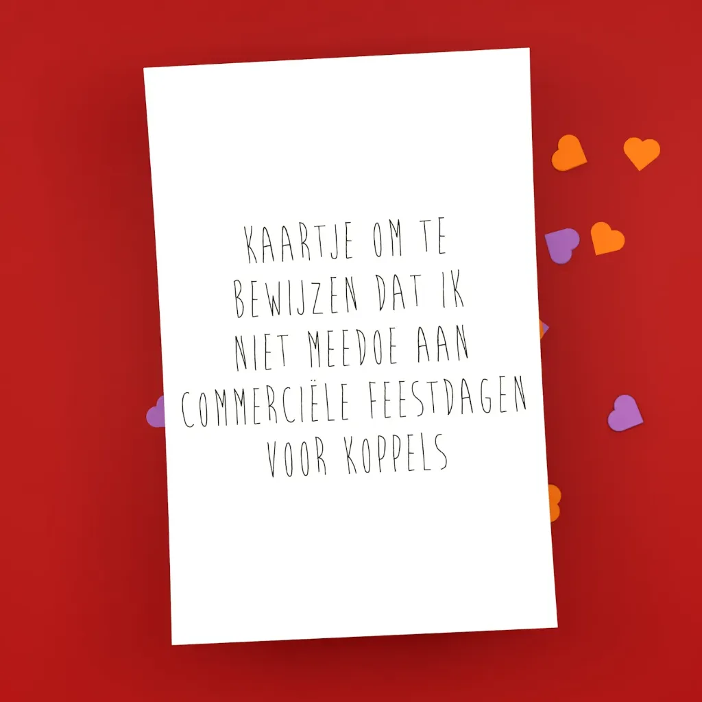 Kaartje om te bewijzen dat ik niet meedoe