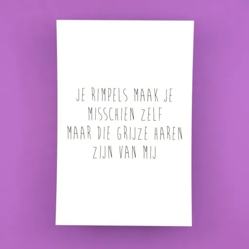 Je rimpels maak je zelf