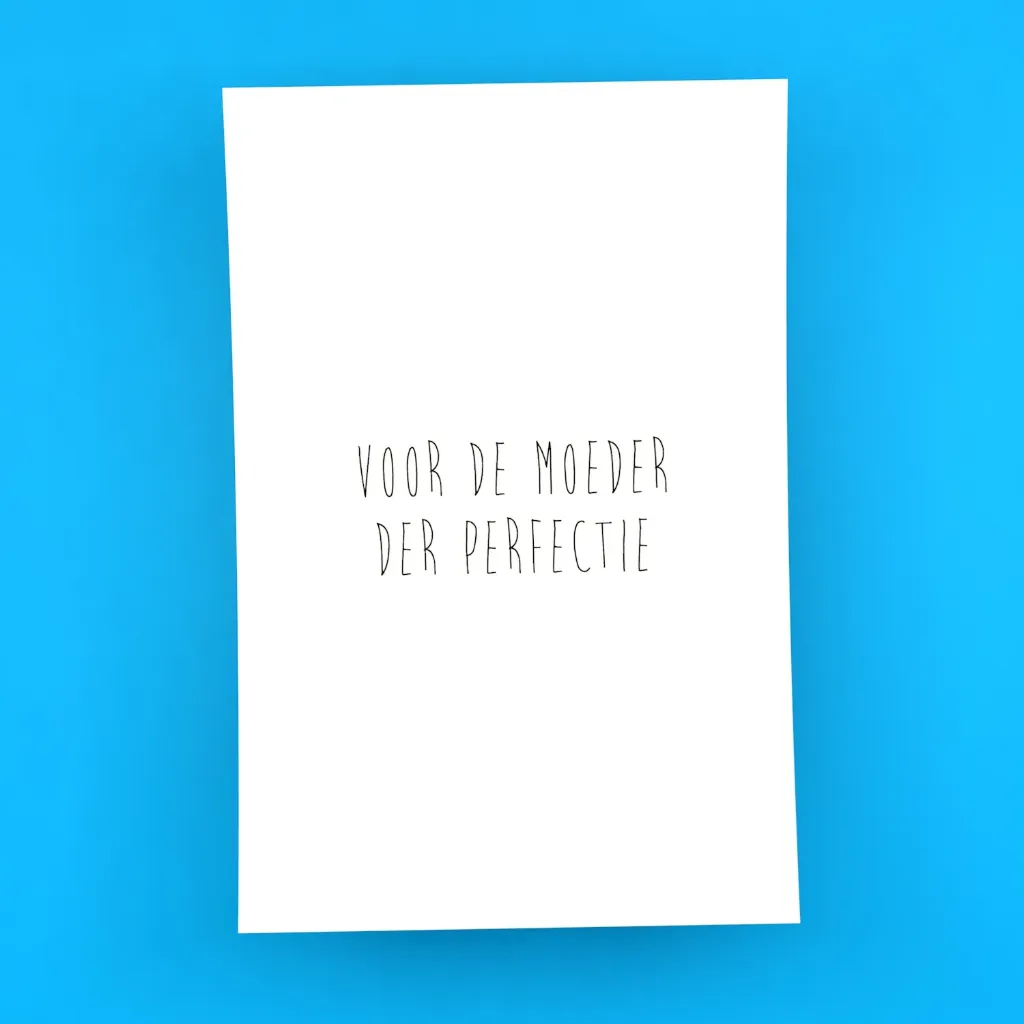Voor de moeder der perfectie