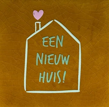 een nieuw huis oker/mint(lichtgroen-warmroze)