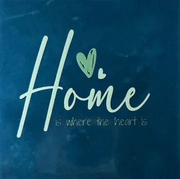 home is where the heart is donkerblauw/lichtgroen(mint)
