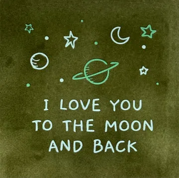 I love you to the moon and back olijf/lichtgroen(mint)