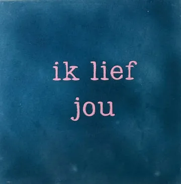 ik lief jou donkerblauw/warmroze