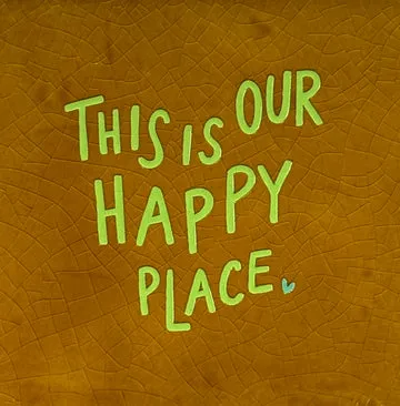 this is our happy place nieuw oker/lime(mint)