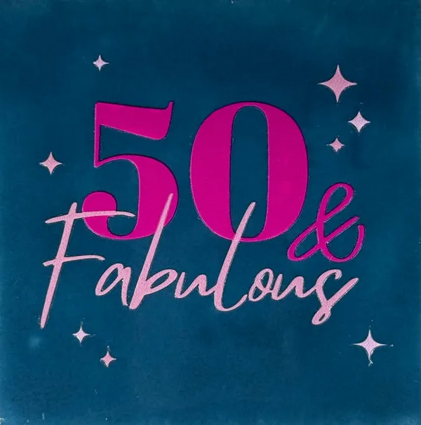 50 and fabulous petrol/roze