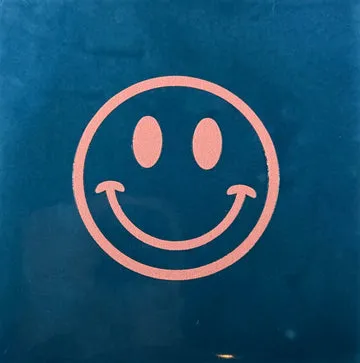 Smiley donkerblauw/zalm
