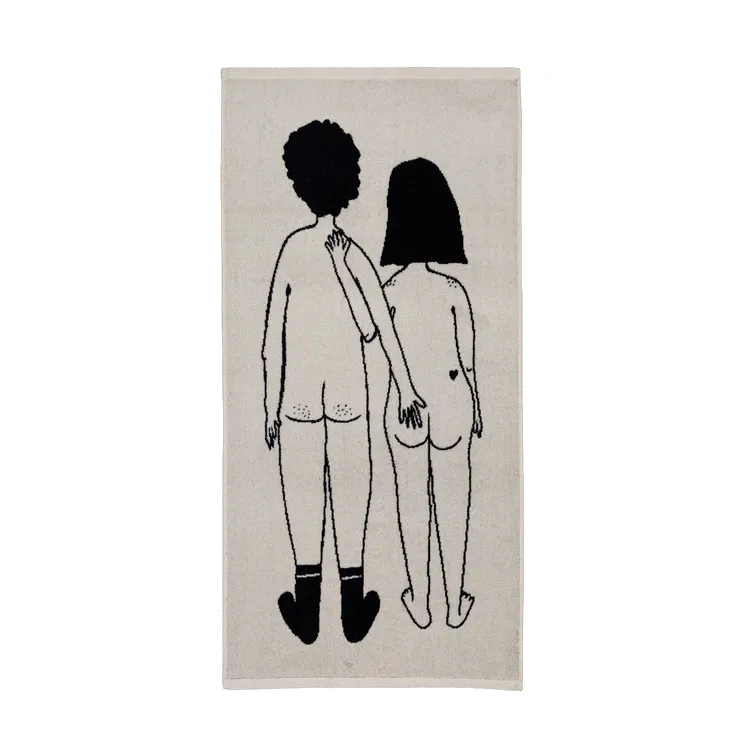 Handdoek naked couple back
