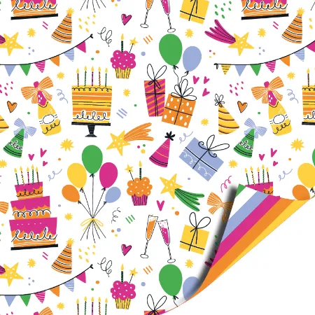 Birthday doodles cadeaupapier