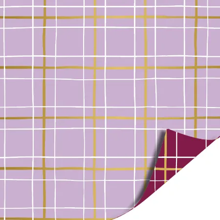 Grid Lilac/gold cadeaupapier