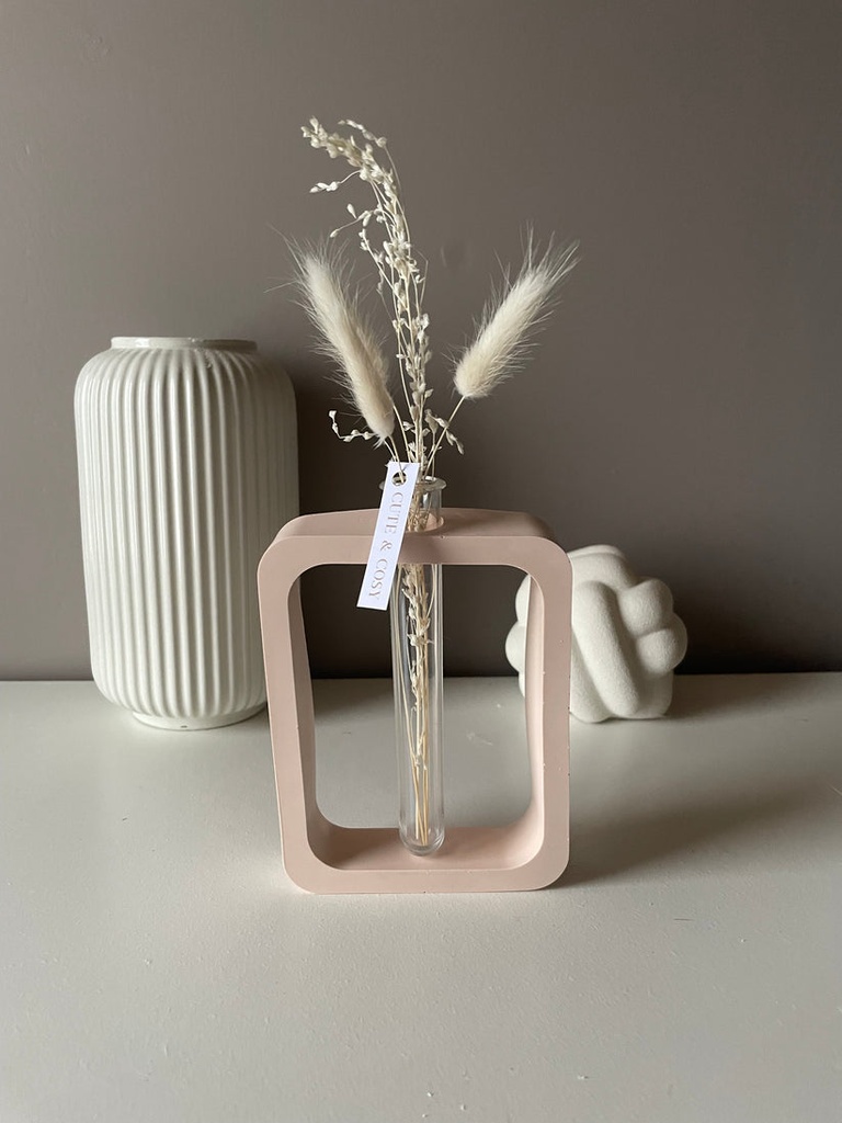 Rechthoekige vaas - roze