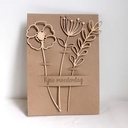 Wenskaart houten bloemen