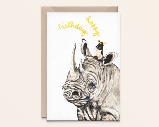 Wenskaart Neushoorn - verjaardag