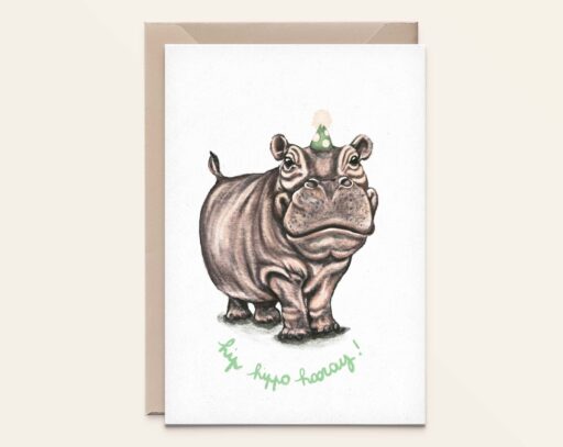 Wenskaart Nijlpaard- verjaardag 