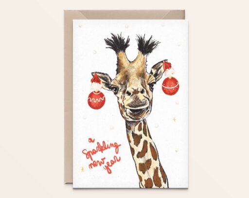 Wenskaart Kerst - Giraf