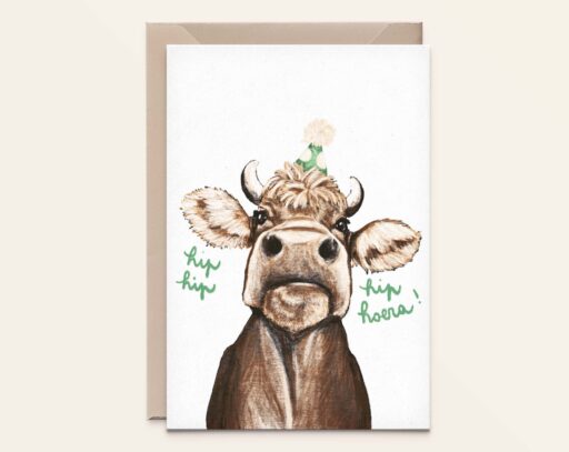 Wenskaart Koe - verjaardag 