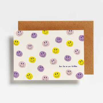 Smiley smile - paars en geel