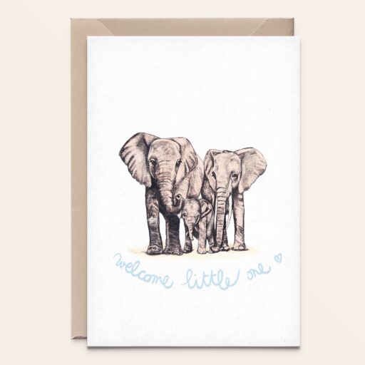 Wenskaart  Olifant - geboorte