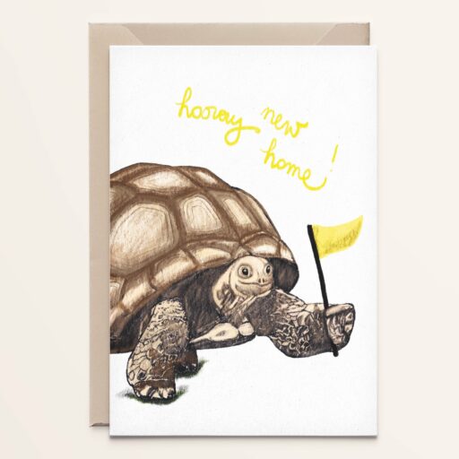 Wenskaart Schildpad- nieuwe woning