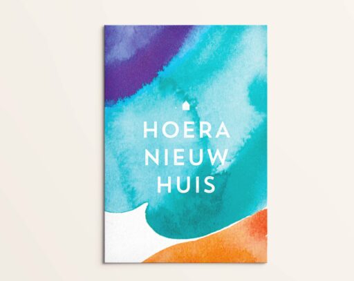 Wenskaart Hoera nieuw huis - verhuizen