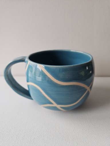 [W32] Lineair blauwe mok