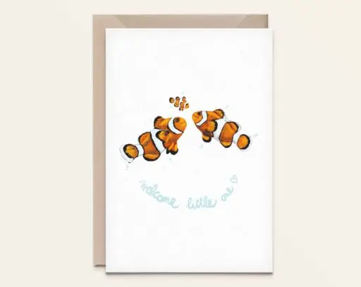 Wenskaart Clownvis - geboorte