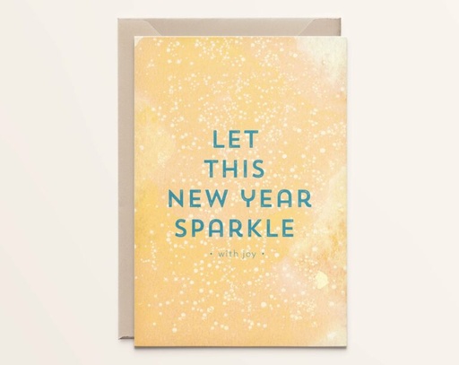 Wenskaart Kerst - Let this new year sparkle with joy
